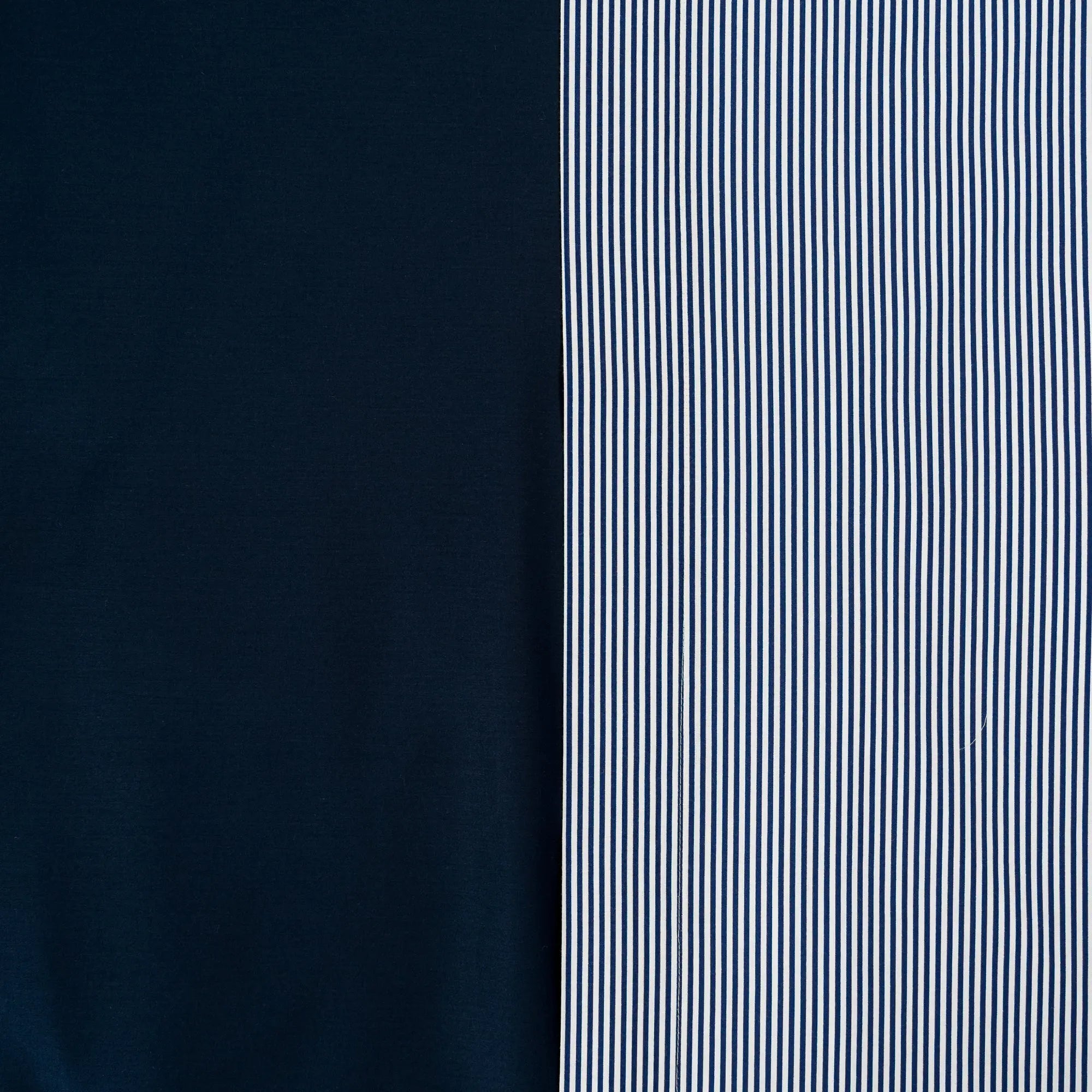 Lenjerie de pat 1 persoană Albastră din bumbac satinat dens cu motive dungi, personalizabilă – SAILOR CASA CRYSTAL CasaCrystal