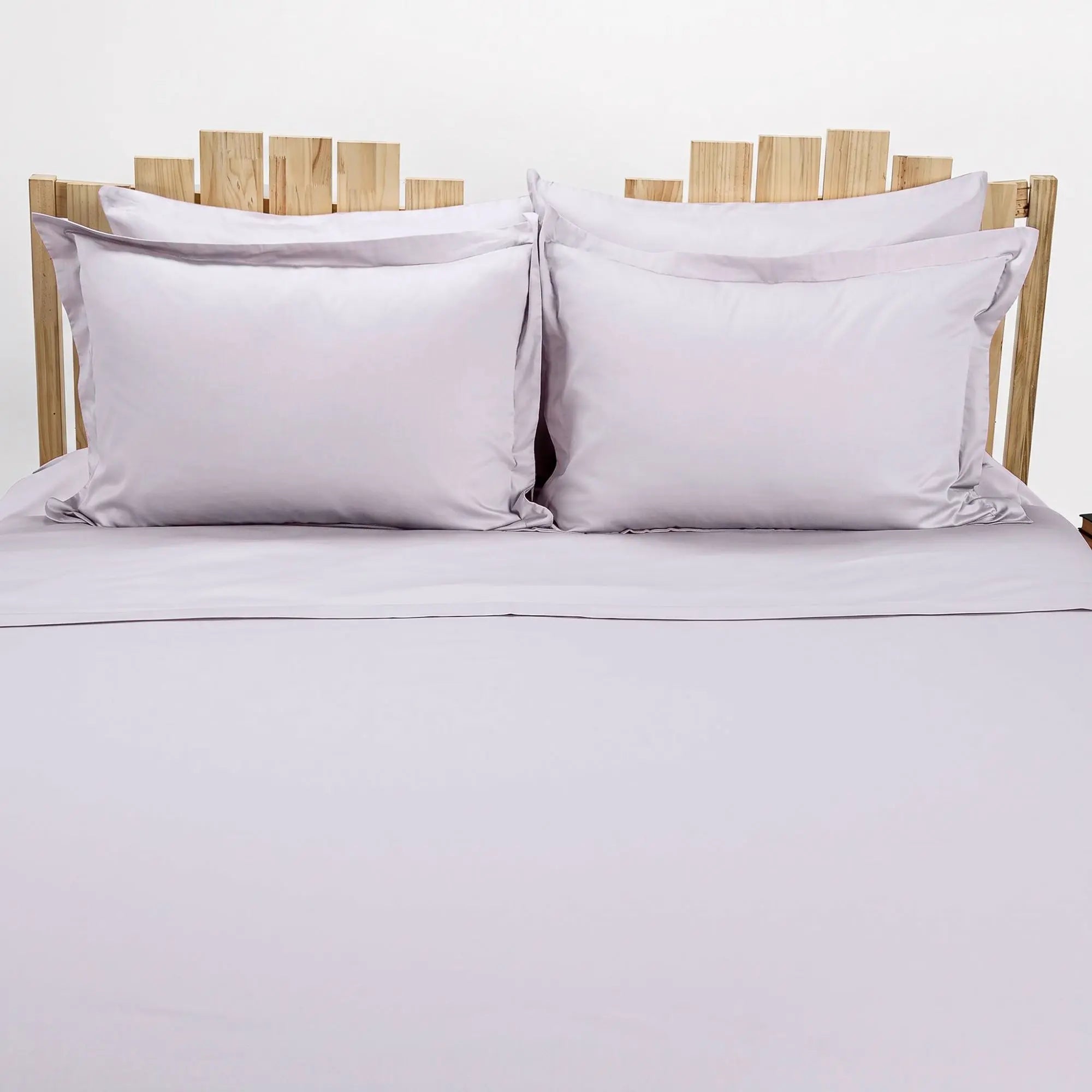 Lenjerie de pat 1 persoană Gri Lila din bumbac satinat dens simplă, personalizabilă – SIMPLE LILAC