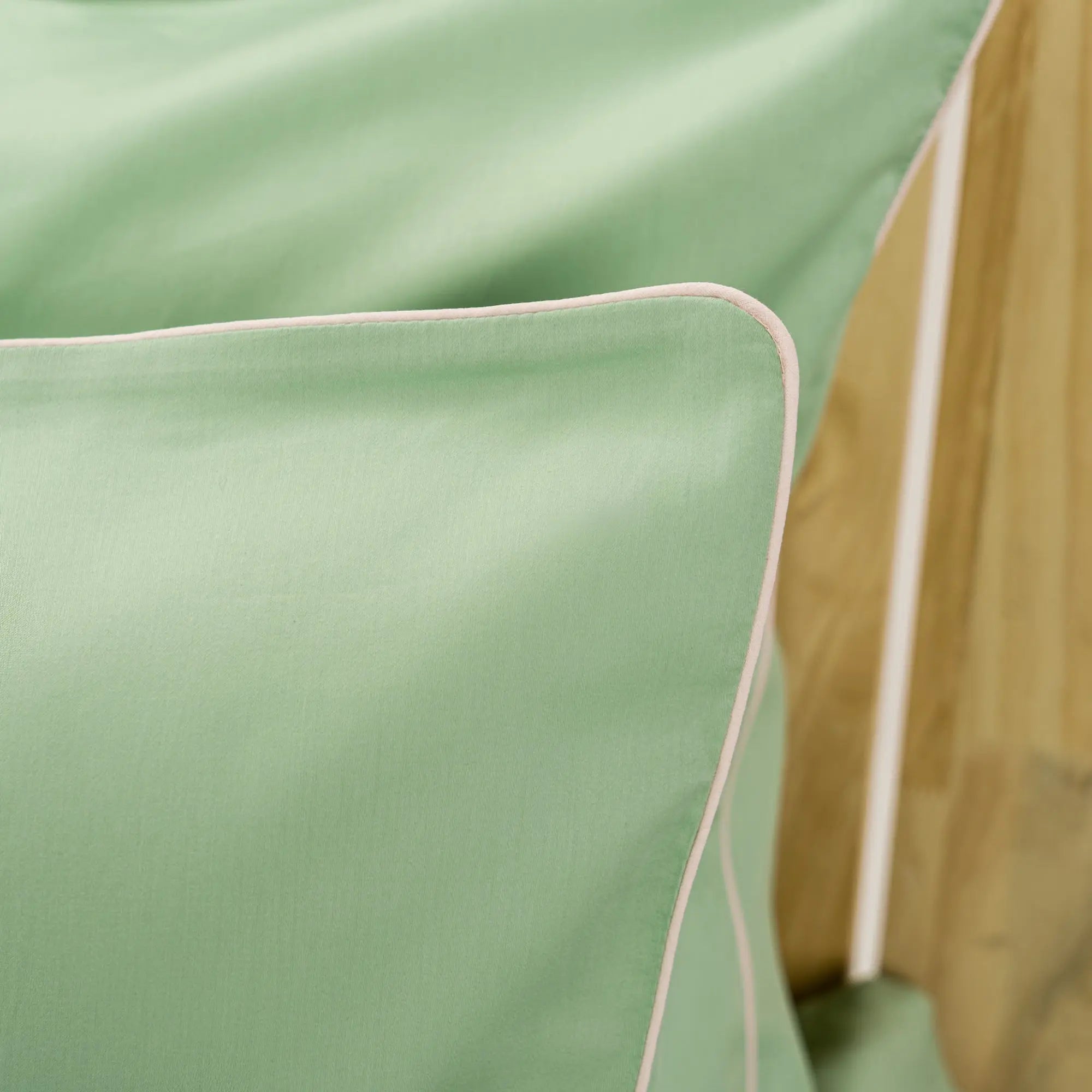 Lenjerie de pat 1 persoană Verde din bumbac satinat dens simplă, personalizabilă – ELEGANT MINT CASA CRYSTAL CasaCrystal