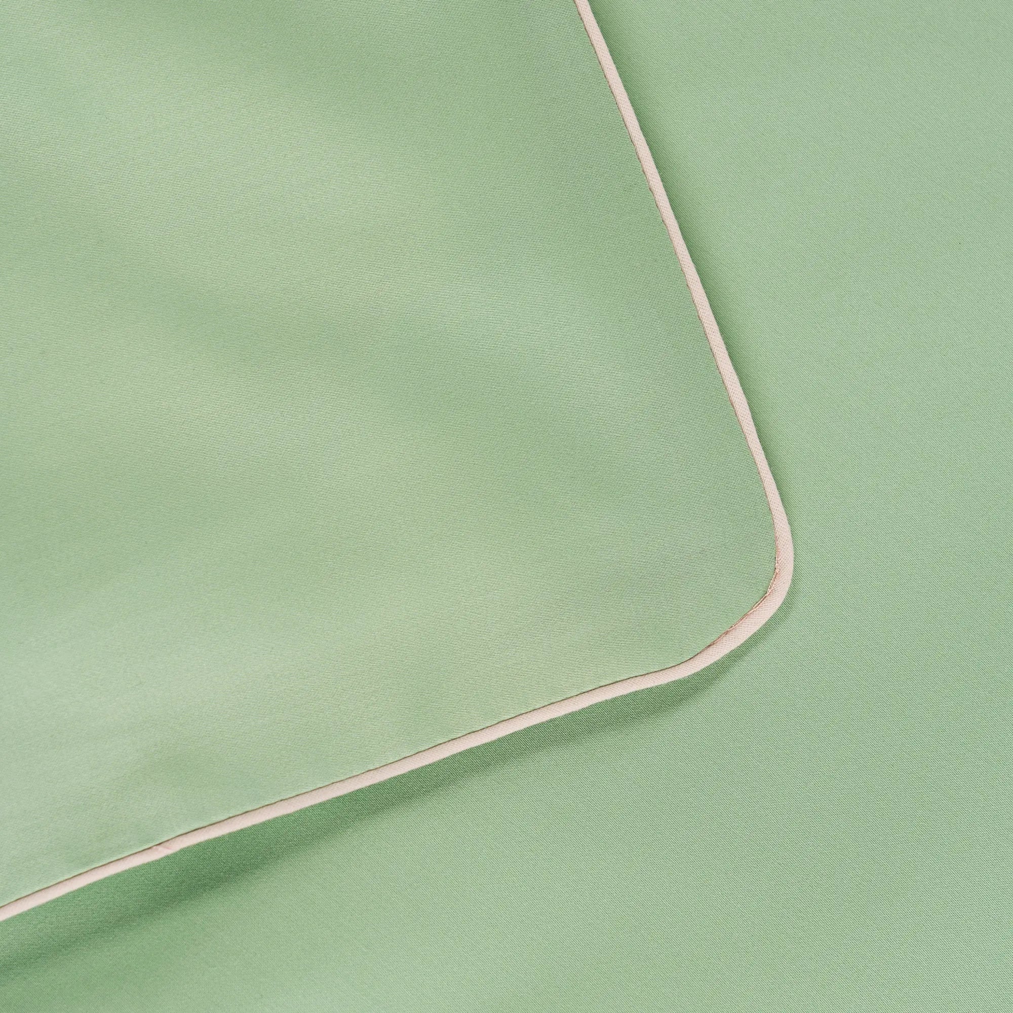 Lenjerie de pat 1 persoană Verde din bumbac satinat dens simplă, personalizabilă – ELEGANT MINT CASA CRYSTAL CasaCrystal