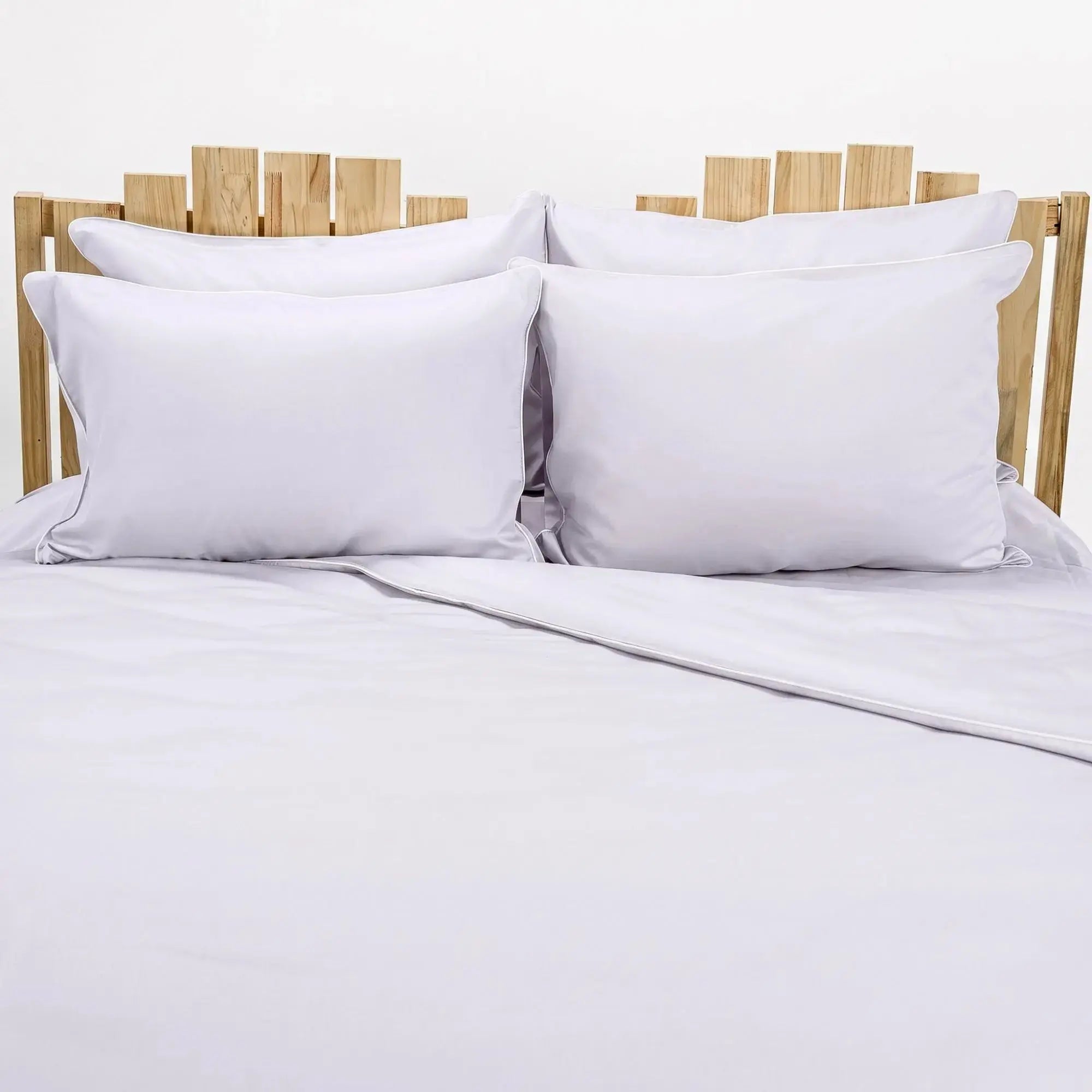 Lenjerie de pat 1 persoană Gri Lila din bumbac satinat dens simplă, personalizabilă – ELEGANT LILAC