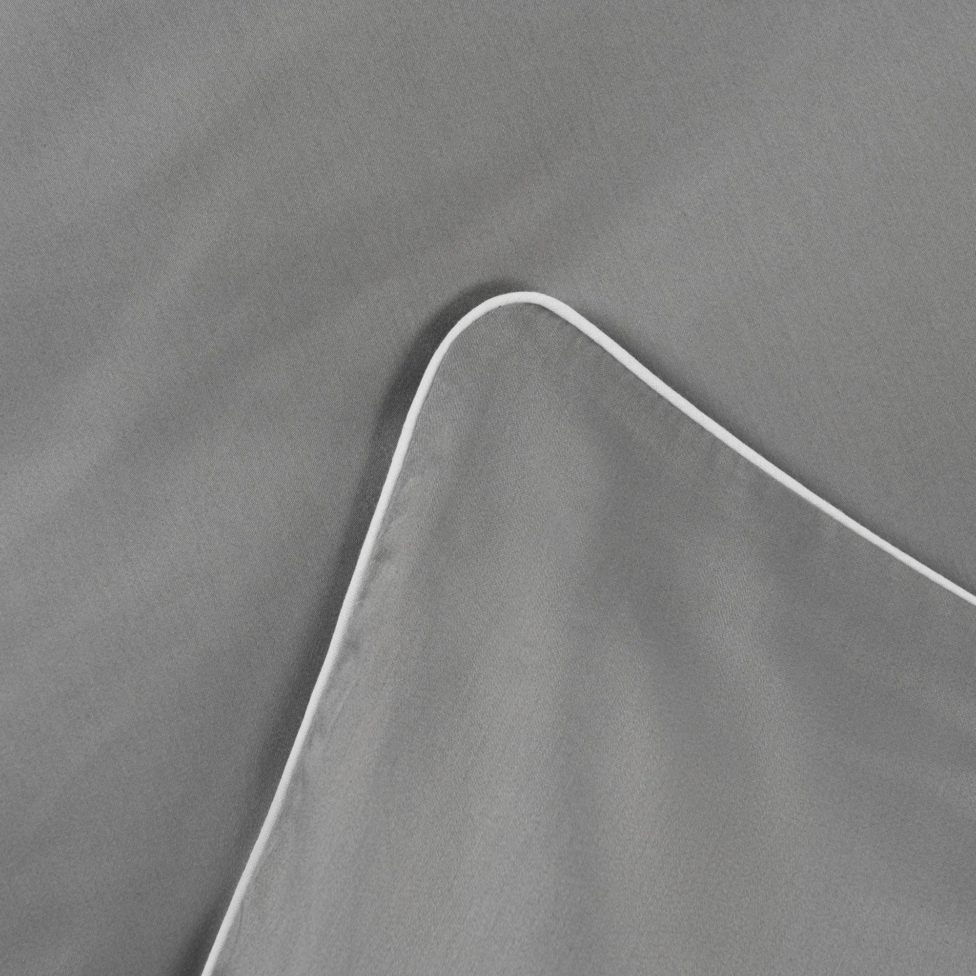 Lenjerie de pat 1 persoană Gri din bumbac satinat dens simplă, personalizabilă – ELEGANT GREY CASA CRYSTAL CasaCrystal