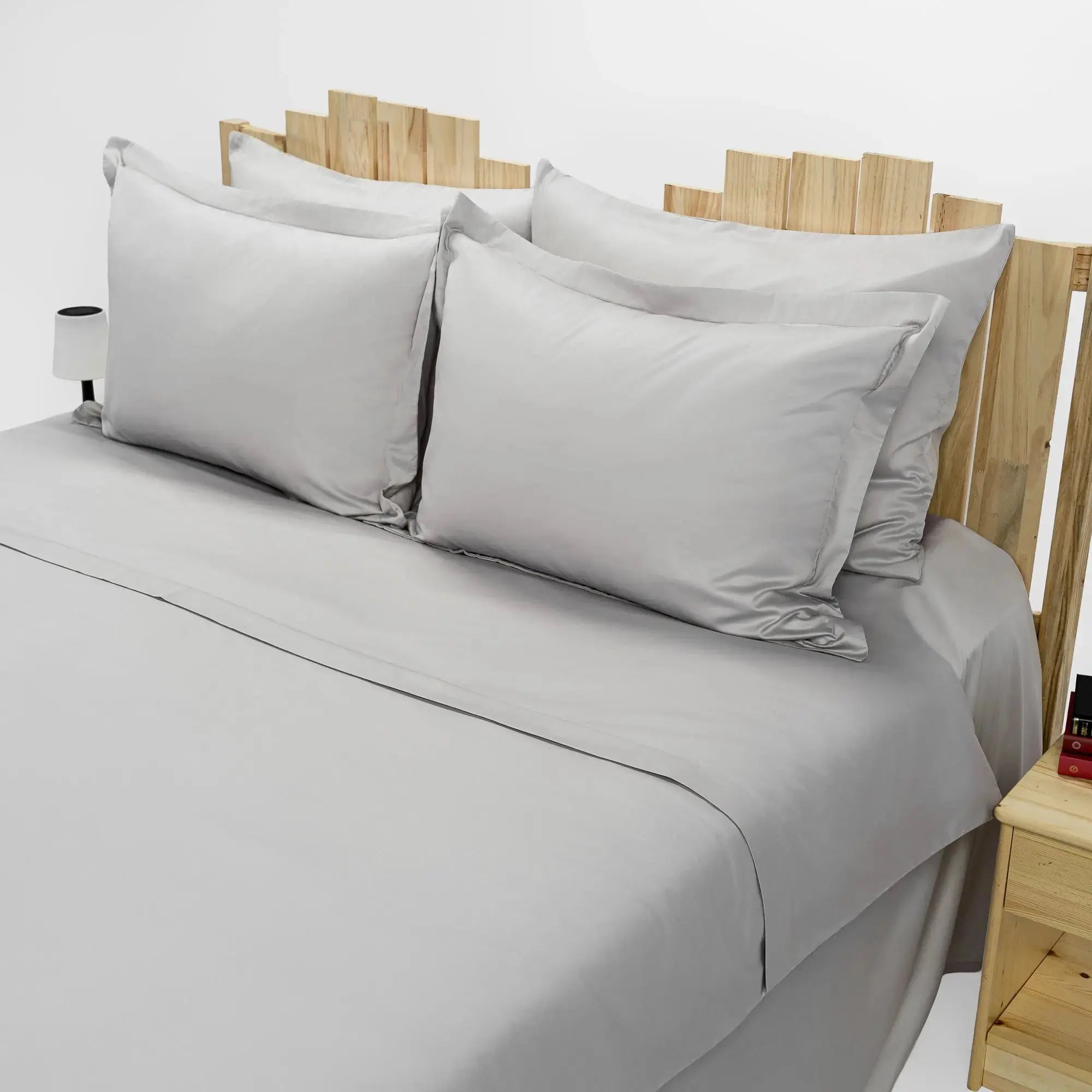 Lenjerie de pat 1 persoană Gri din bumbac satinat dens simplă, personalizabilă – SIMPLE SILVER CASA CRYSTAL CasaCrystal