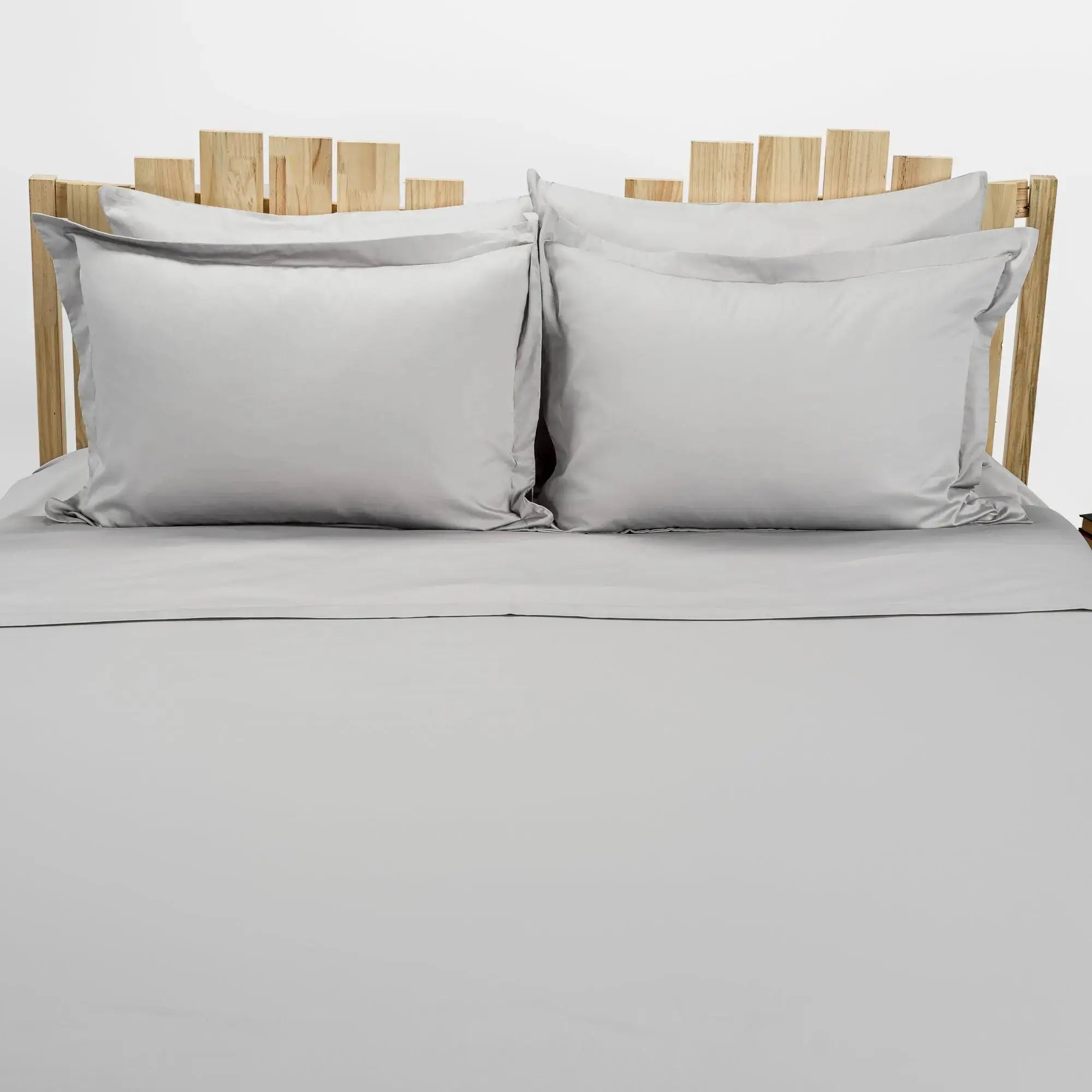 Lenjerie de pat 1 persoană Gri din bumbac satinat dens simplă, personalizabilă – SIMPLE SILVER CASA CRYSTAL CasaCrystal