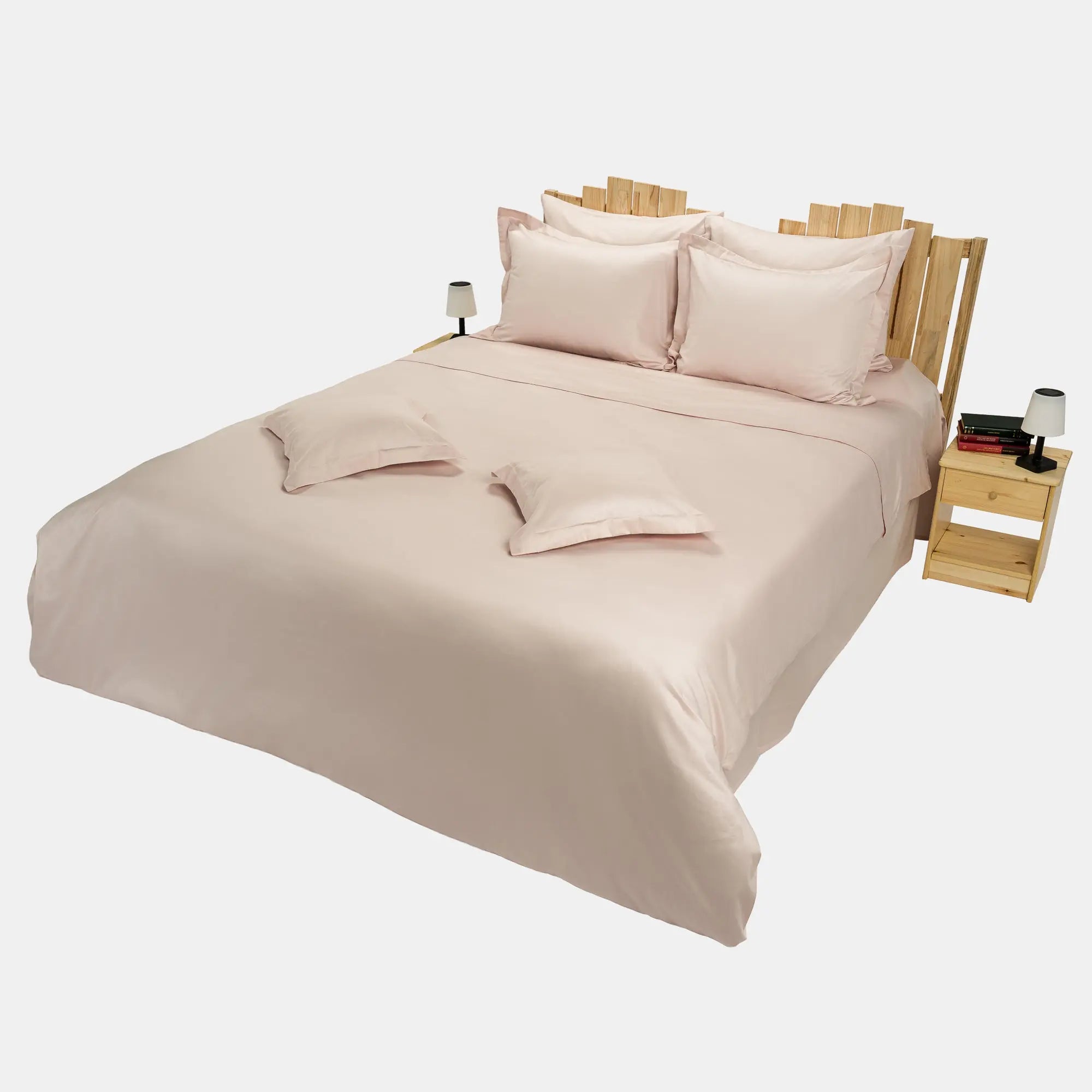 Lenjerie de pat 2 persoane Nude din bumbac satinat dens simplă, personalizabilă – SIMPLE NUDE CASA CRYSTAL CasaCrystal