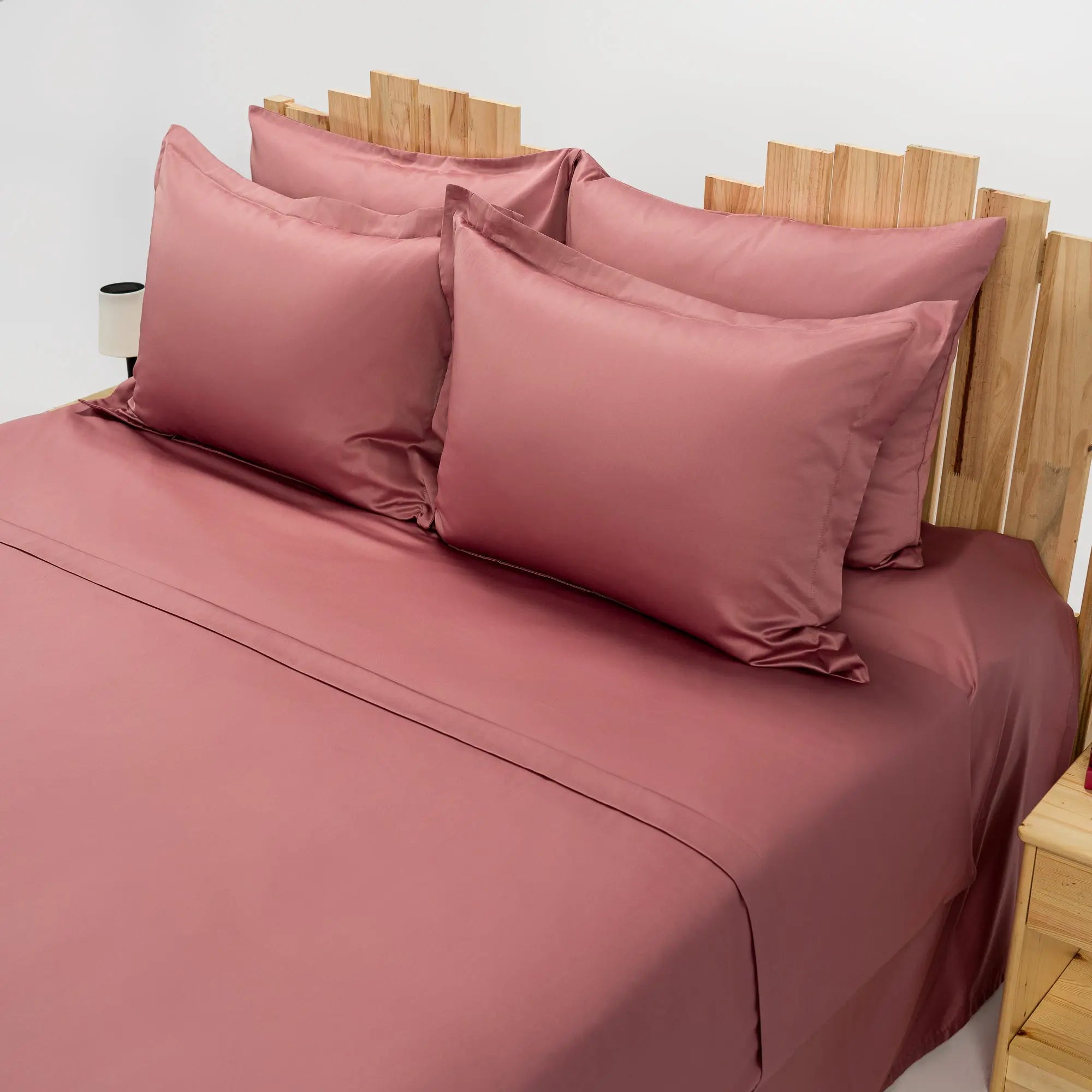 Lenjerie de pat 1 persoană Roz din bumbac satinat dens simplă, personalizabilă – SIMPLE PINK