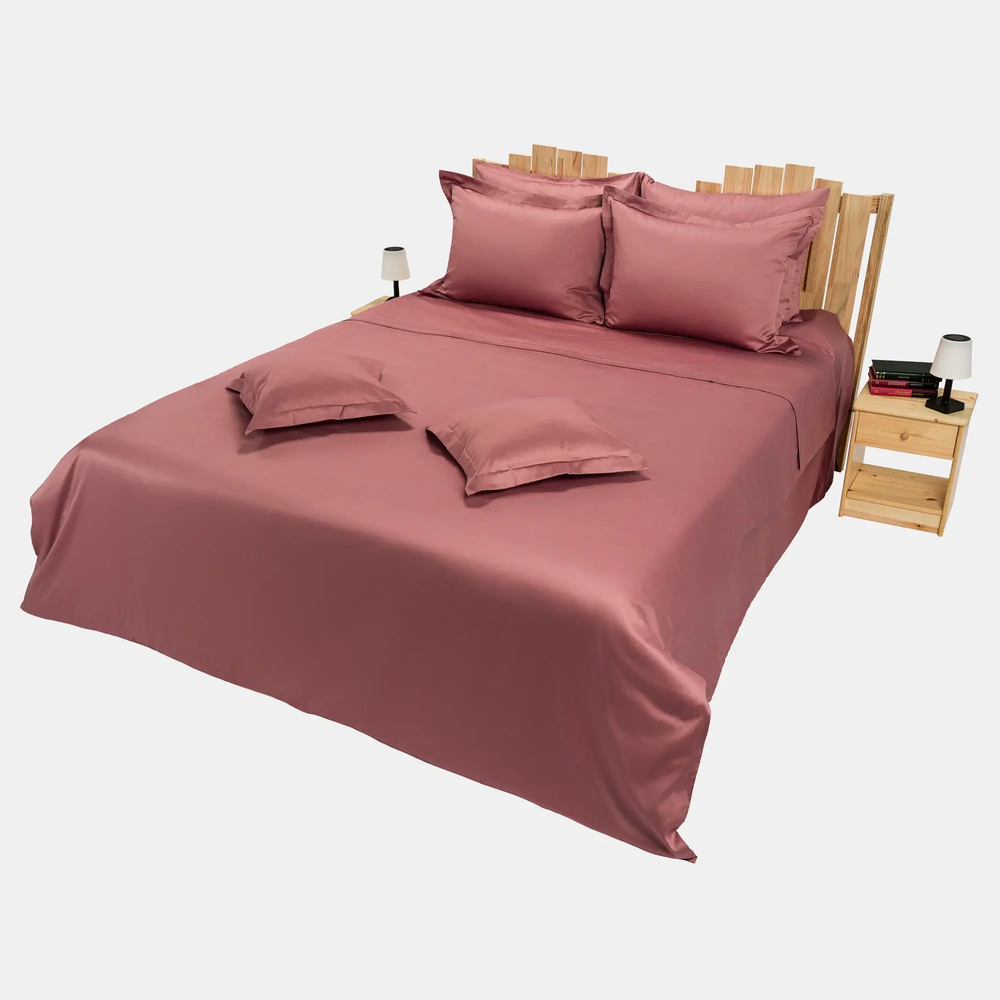 Lenjerie de pat 1 persoană Roz din bumbac satinat dens simplă, personalizabilă – SIMPLE PINK
