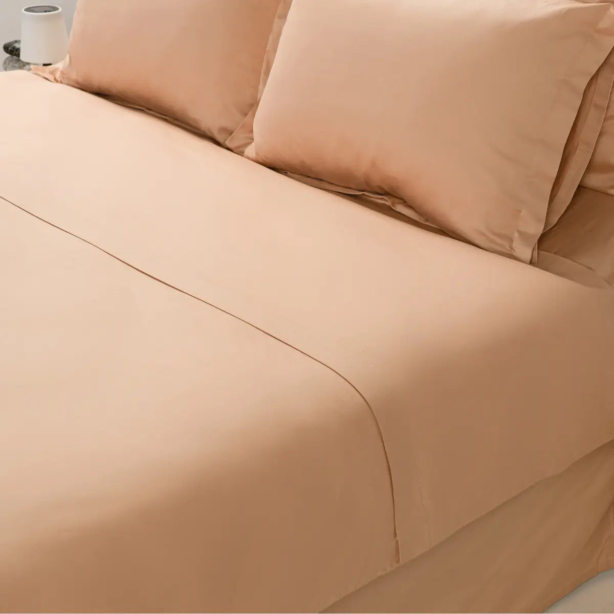 cearsaf pentru pilota culoarea somon-bej din 100% bumbac natural foarte confortabil, model simplu Casa Crystal, dimensiuni variate