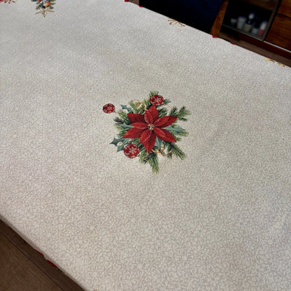 Fata de masa ovala sau patrata din gobelin GUALTER, motive brad impodobit - Complet personalizabil CASA CRYSTAL CasaCrystal