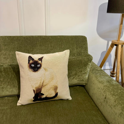 Fata de perna din gobelin cu pisica Siameza CASA CRYSTAL CasaCrystal