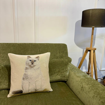 Fata de perna din gobelin cu pisica alba Ragdoll CASA CRYSTAL CasaCrystal