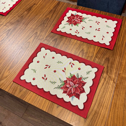 Fete de masa și naproane din gobelin ARANZA, motive craciunite rosii - Complet personalizabil CASA CRYSTAL CasaCrystal