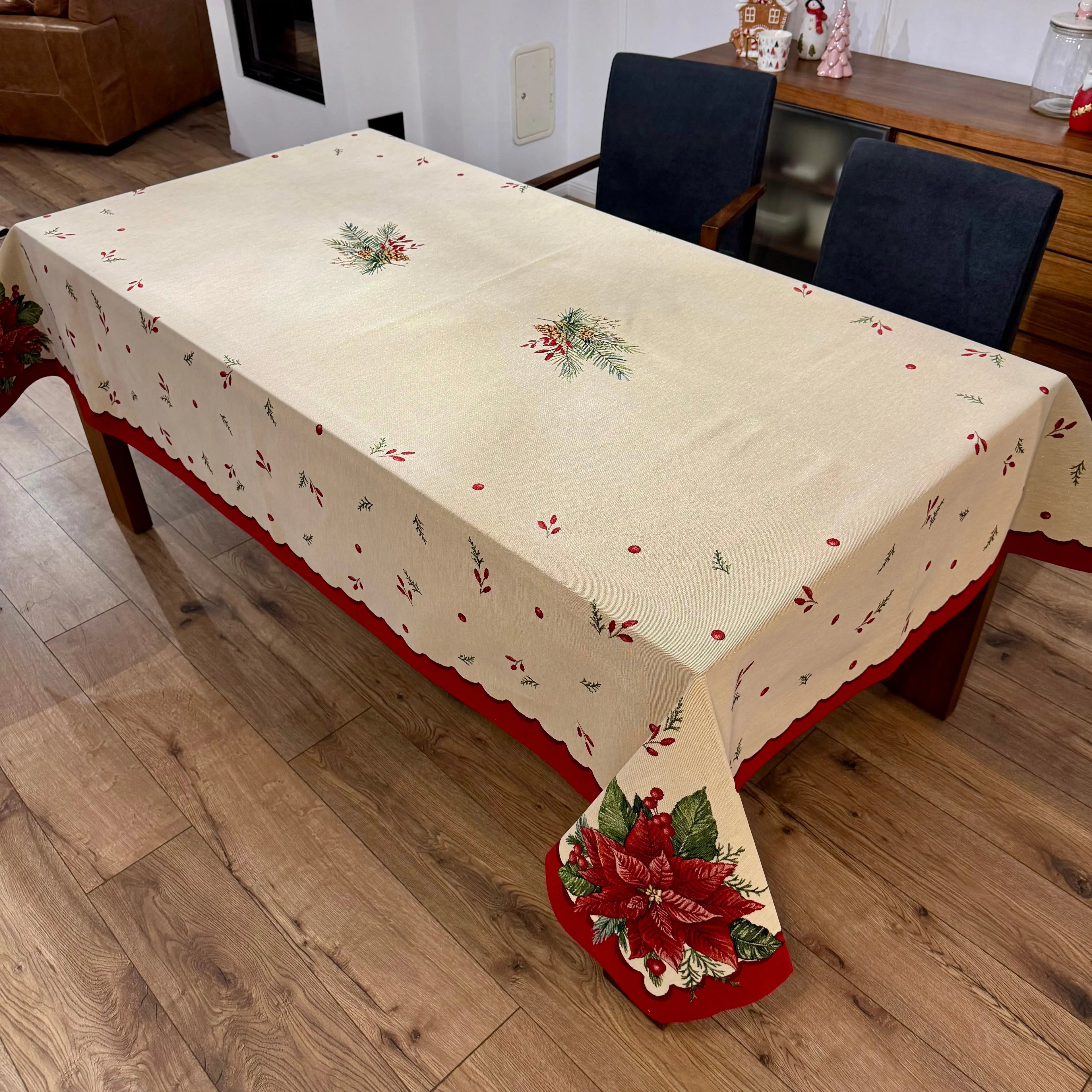 Fete de masa și naproane din gobelin ARANZA, motive craciunite rosii - Complet personalizabil CASA CRYSTAL CasaCrystal
