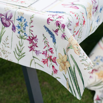 Fete de masa și naproane din gobelin NARCIS, model floral multicolor - Complet personalizabil