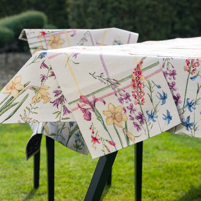 Fete de masa și naproane din gobelin NARCIS, model floral multicolor - Complet personalizabil