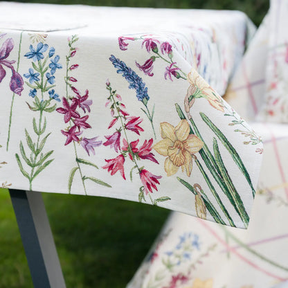Fete de masa și naproane din gobelin NARCIS, model floral multicolor - Complet personalizabil