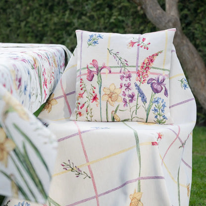 Fete de masa și naproane din gobelin NARCIS, model floral multicolor - Complet personalizabil