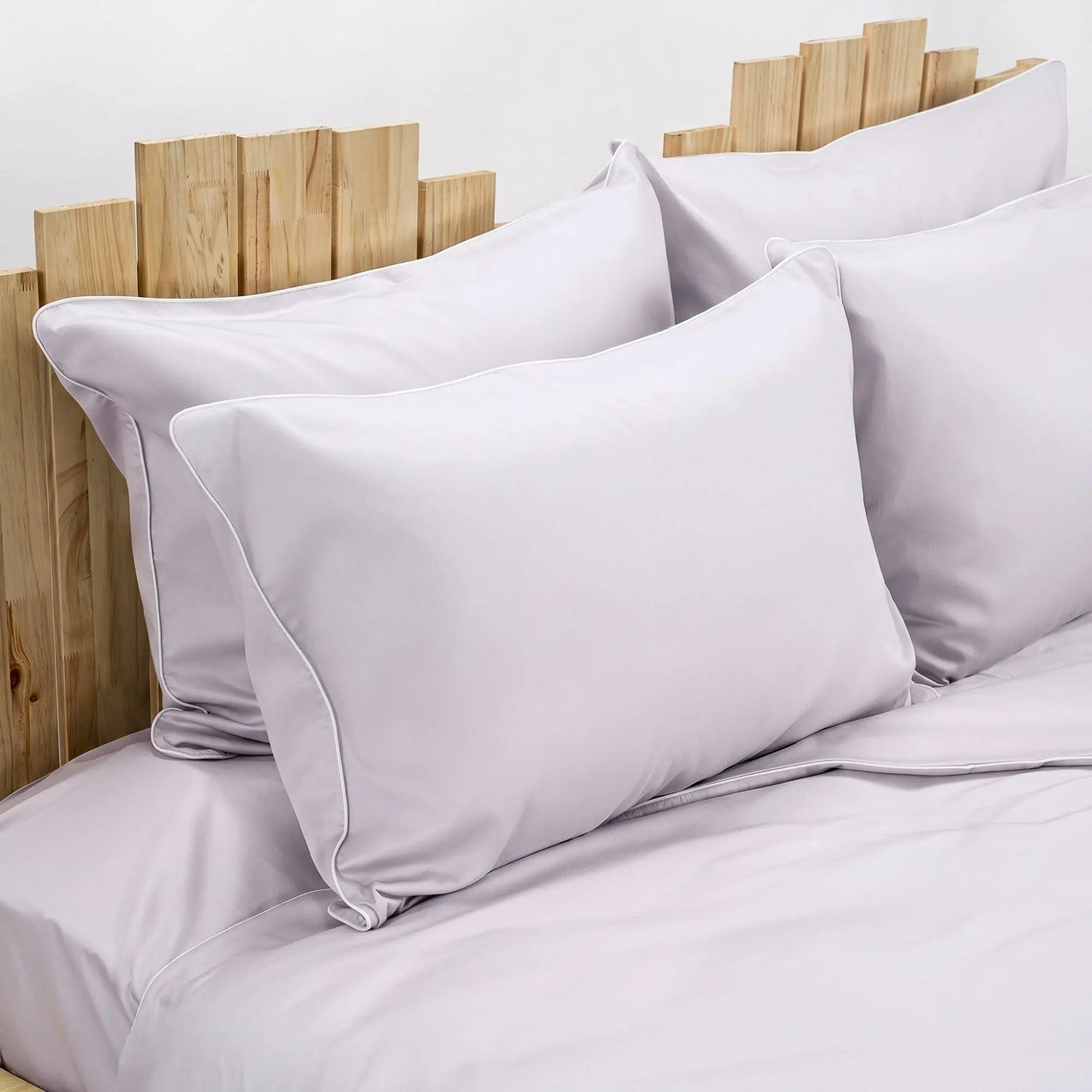 Lenjerie de pat 1 persoană Gri Lila din bumbac satinat dens simplă, personalizabilă – ELEGANT LILAC