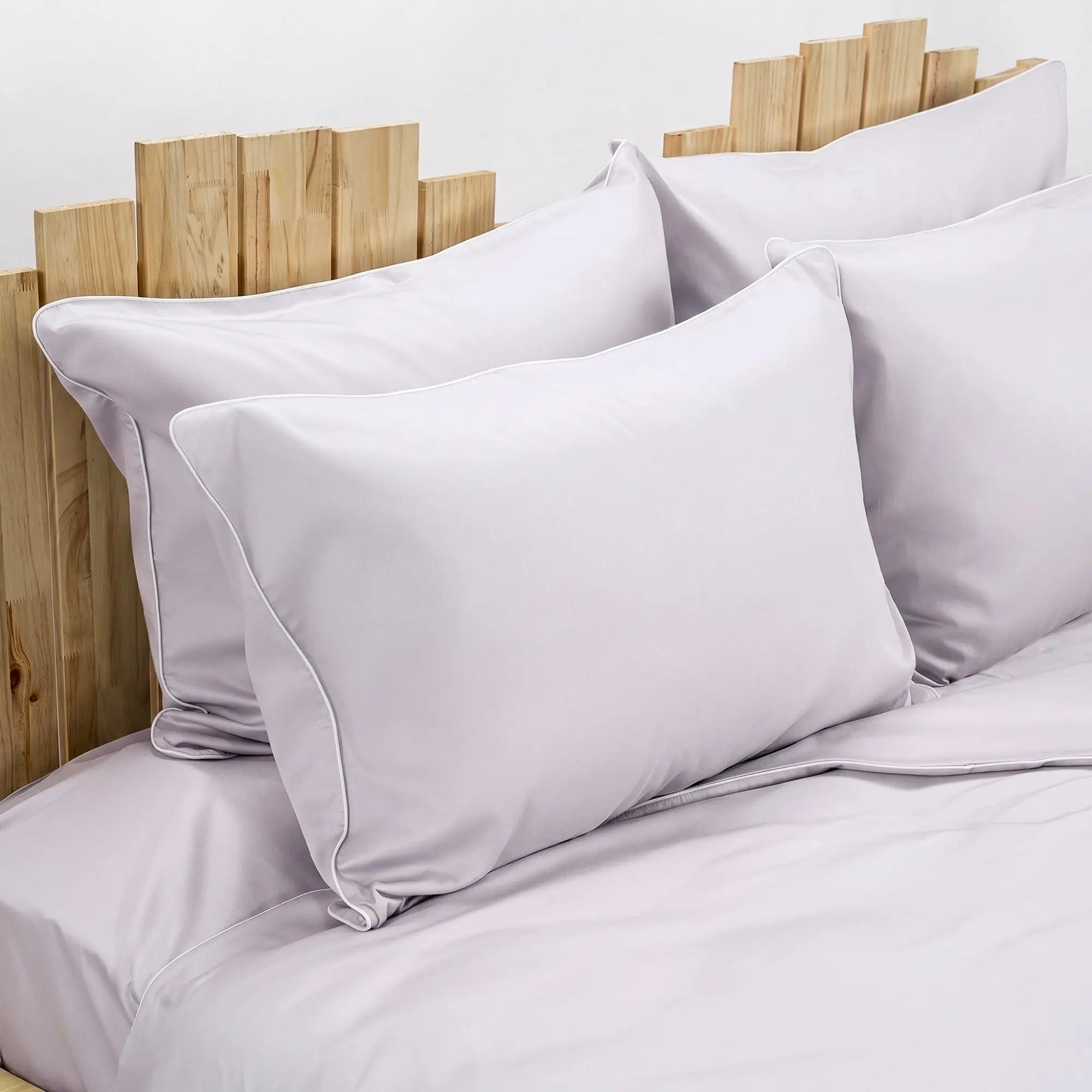 Lenjerie de pat 1 persoană Gri Lila din bumbac satinat dens simplă, personalizabilă – ELEGANT LILAC
