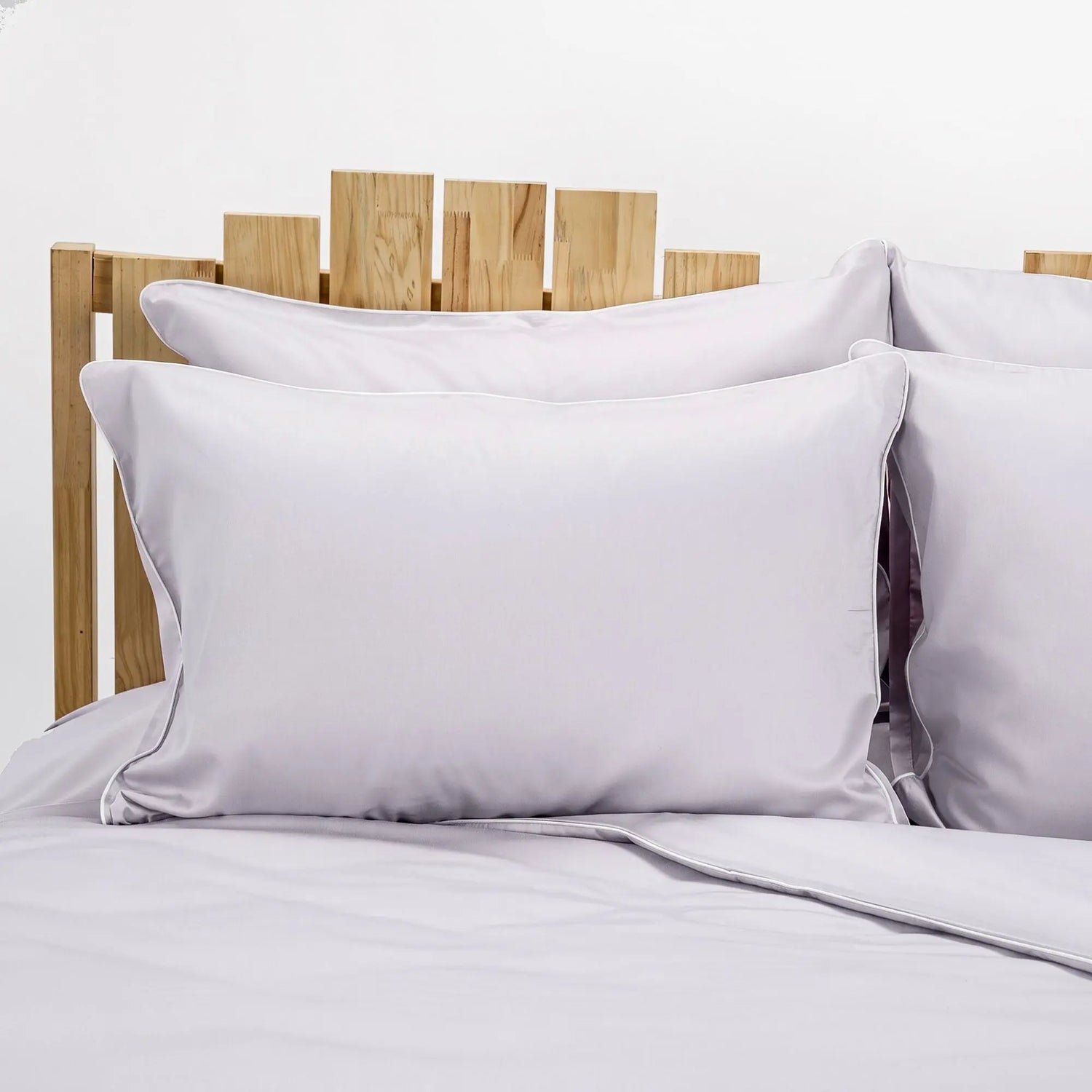 Lenjerie de pat 1 persoană Gri Lila din bumbac satinat dens simplă, personalizabilă – ELEGANT LILAC