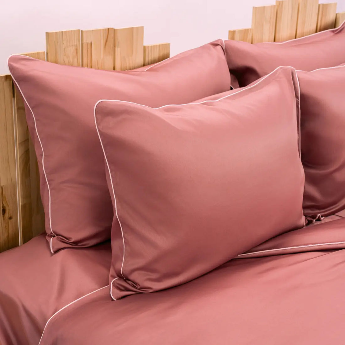 Lenjerie de pat 1 persoană Roz din bumbac satinat dens simplă, personalizabilă – ELEGANT PINK