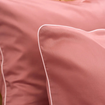 Lenjerie de pat 1 persoană Roz din bumbac satinat dens simplă, personalizabilă – ELEGANT PINK