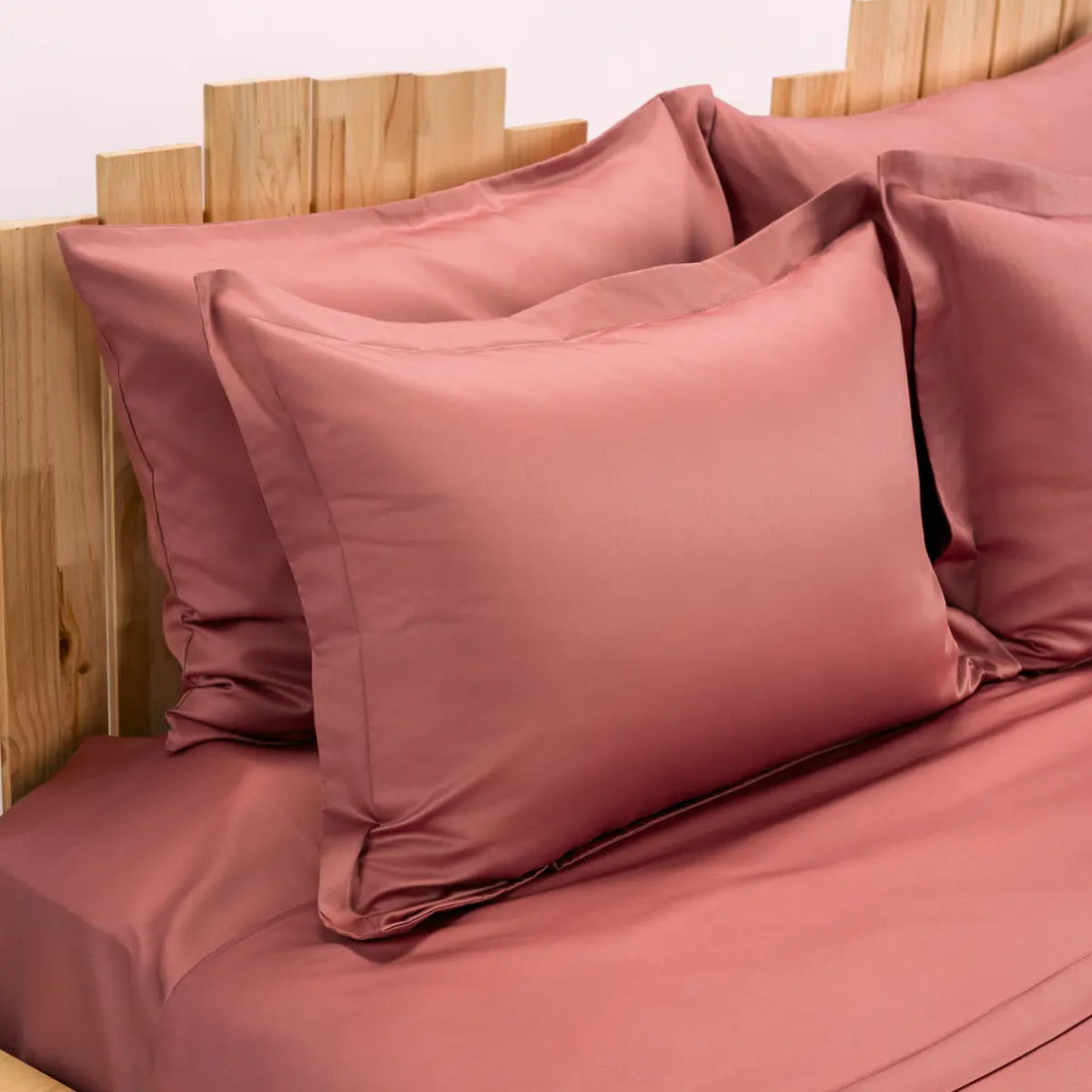 Lenjerie de pat 1 persoană Roz din bumbac satinat dens simplă, personalizabilă – SIMPLE PINK