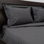 Lenjerie de pat 2 persoane Antracit din Bumbac 100% satinat dens cu dungi, personalizabilă – ANTRACIT STRIPES