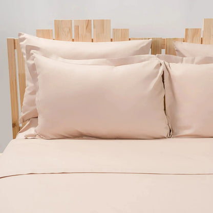 Set lenjerie simple cream din bumbac natural, confort respirabil pentru somn odihnitor