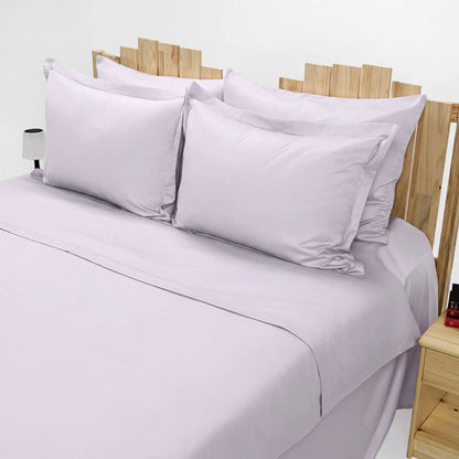 Lenjerie de pat 2 persoane Gri Lila din Bumbac 100% satinat dens simplă, personalizabilă – SIMPLE LILAC