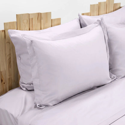 Lenjerie de pat 2 persoane Gri Lila din Bumbac 100% satinat dens simplă, personalizabilă – SIMPLE LILAC