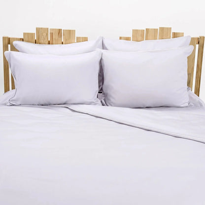 Lenjerie de pat 1 persoană Gri Lila din bumbac satinat dens simplă, personalizabilă – ELEGANT LILAC