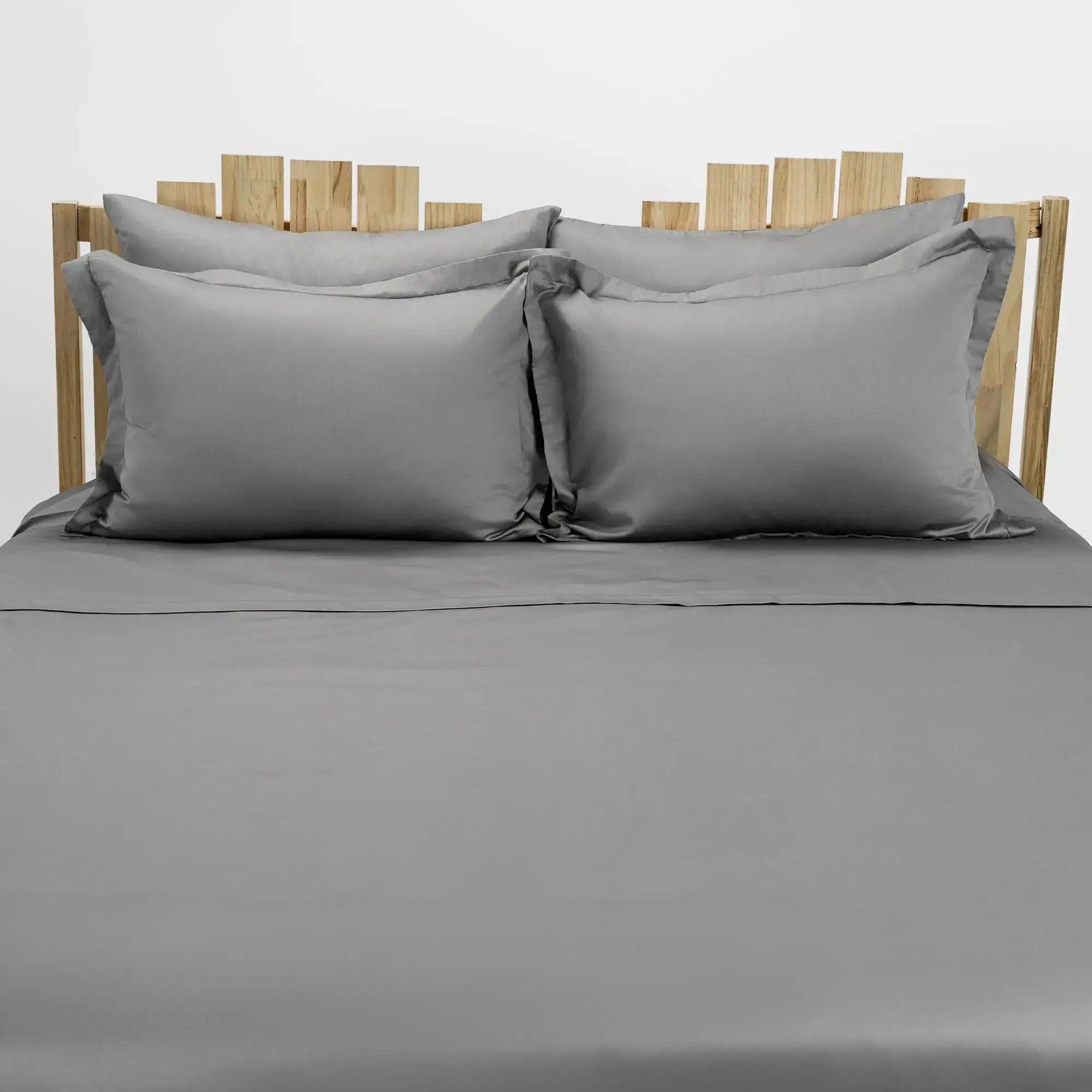 Lenjerie de pat 2 persoane Simple Grey din bumbac 100% natural, durabilă și ușor de întreținut