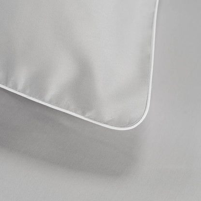 Lenjerie de pat 1 persoană Gri din bumbac satinat dens simplă, personalizabilă – ELEGANT SILVER CASA CRYSTAL CasaCrystal
