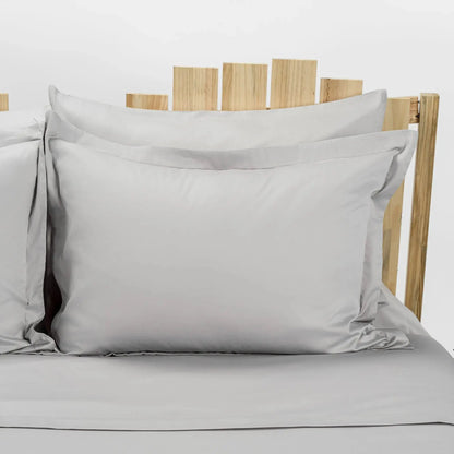 Lenjerie de pat 1 persoană Gri din bumbac satinat dens simplă, personalizabilă – SIMPLE SILVER CASA CRYSTAL CasaCrystal