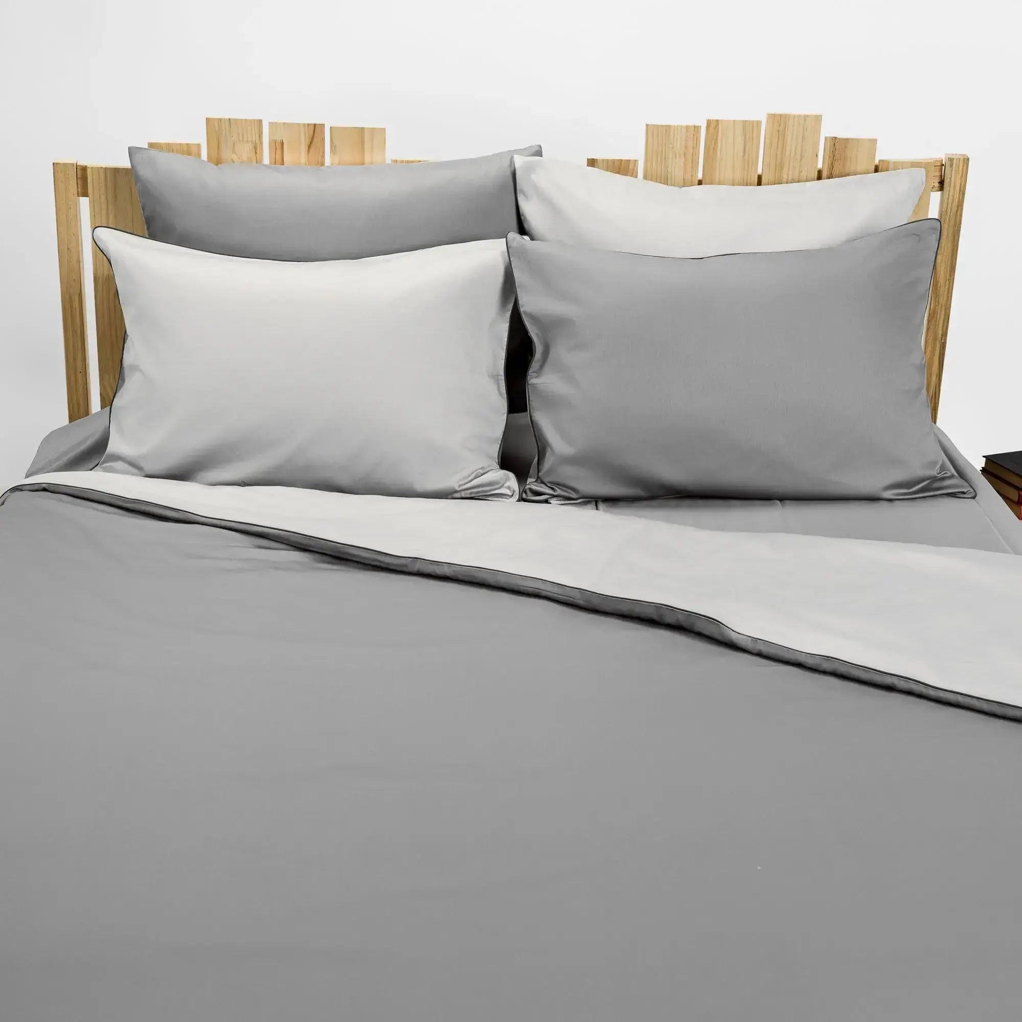 Lenjerie de pat 2 persoane Stones din bumbac 100% natural, durabilă și ușor de întreținut