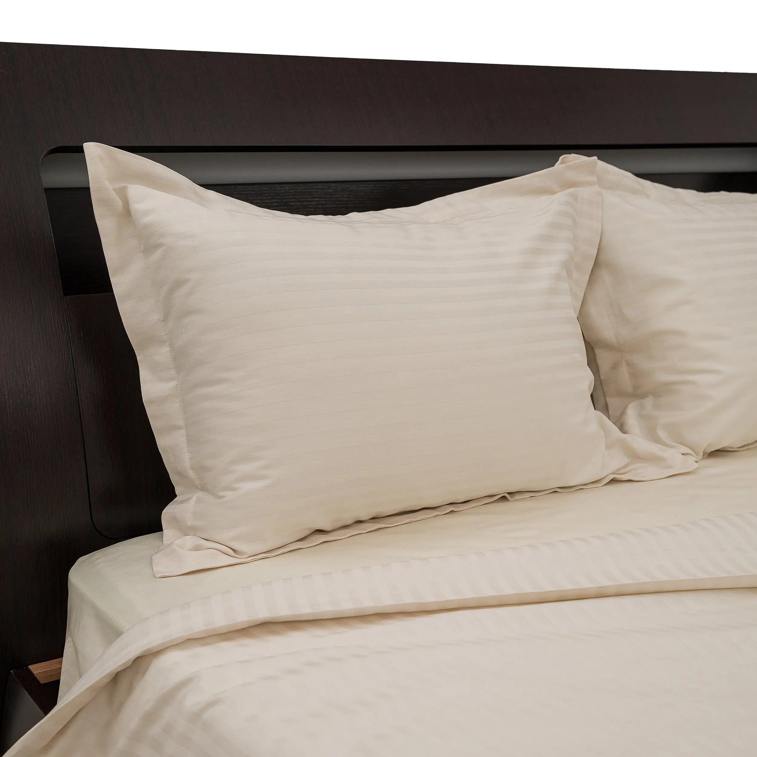Lenjerie de pat 2 persoane Ivoar din Bumbac 100% satinat dens cu dungi, personalizabilă – IVORY STRIPES