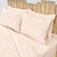 Lenjerie de pat 2 persoane Ivoar din Bumbac 100% satinat dens, cu bordură bej, personalizabilă – ELEGANT VANILLA