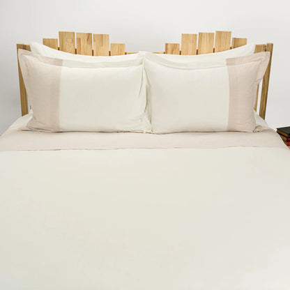 Lenjerie de pat 2 persoane Ivoar din bumbac satinat dens cu motive dungi, personalizabilă – SUNBED CASA CRYSTAL CasaCrystal