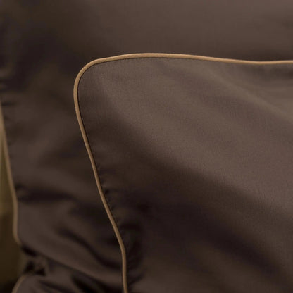 Lenjerie de pat 1 persoană Maro din bumbac satinat dens simplă, personalizabilă – ELEGANT CHOCOLATE CASA CRYSTAL CasaCrystal