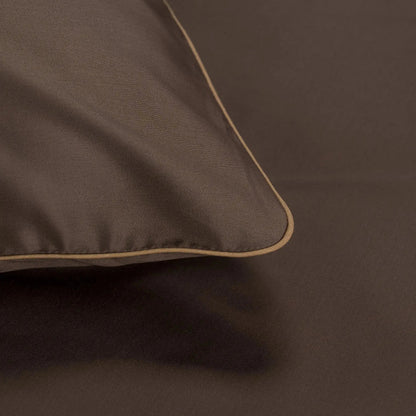 Lenjerie de pat 1 persoană Maro din bumbac satinat dens simplă, personalizabilă – ELEGANT CHOCOLATE CASA CRYSTAL CasaCrystal