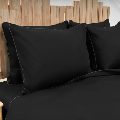 Set lenjerie Elegant Black din bumbac natural, confort respirabil pentru somn odihnitor