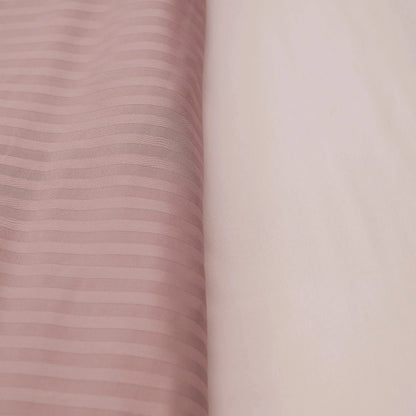 Lenjerie de pat 2 persoane Roz Pudrat din Bumbac 100% satinat dens cu dungi, personalizabilă – BLUSH STRIPES CASA CRYSTAL CasaCrystal