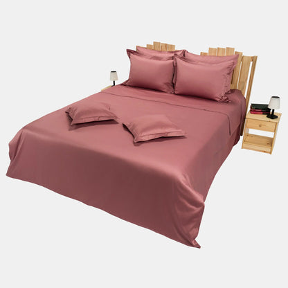 Lenjerie de pat 2 persoane Roz din Bumbac 100% satinat dens, simplă, personalizabilă – SIMPLE PINK