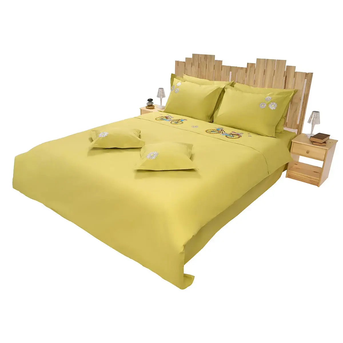 Fețe de pernă și cearceaf Daisies din bumbac natural – design floral elegant