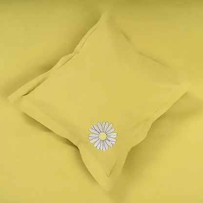 Textură fină din bumbac 100% natural pe lenjeria de pat Daisies pentru dormitor