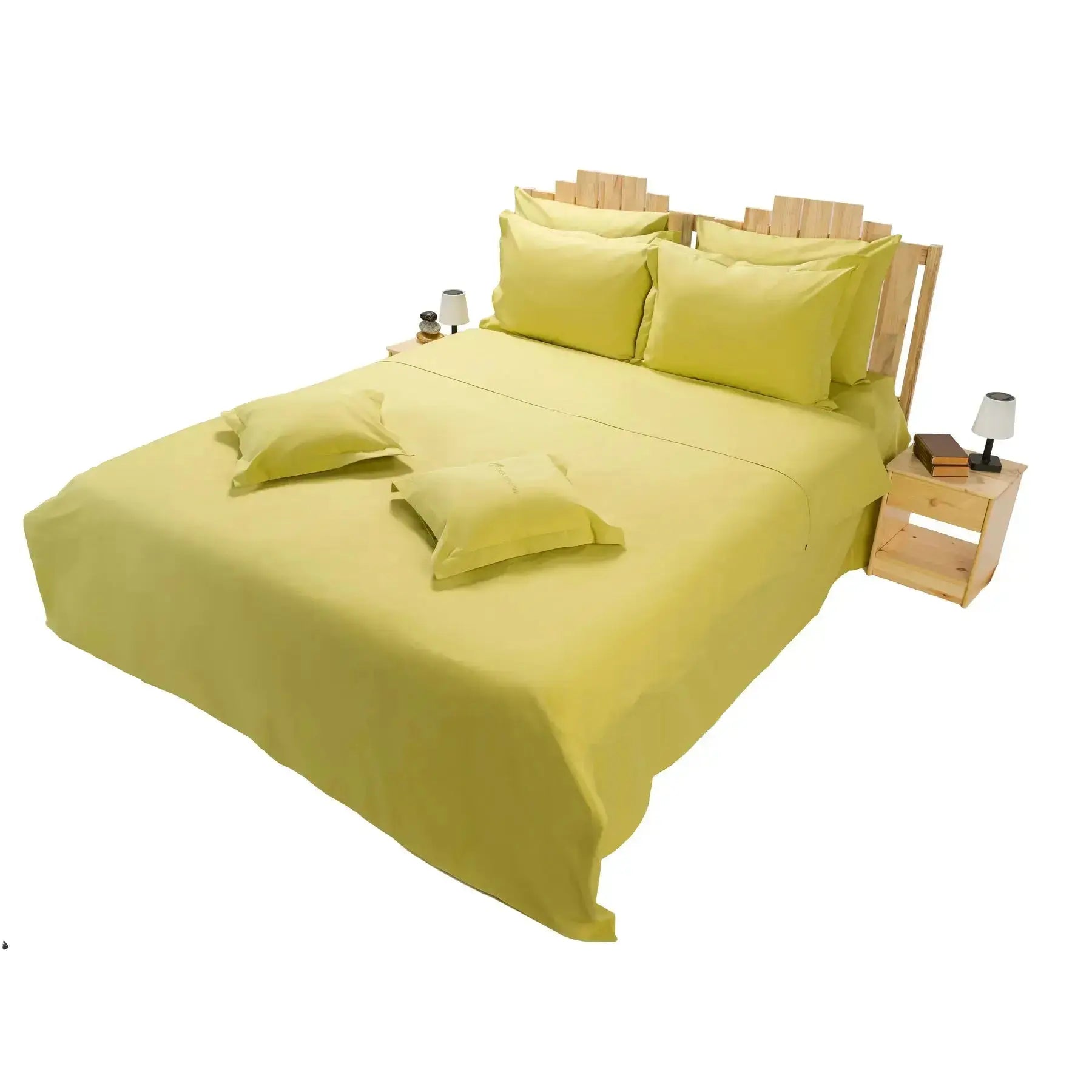 Lenjerie simple green din bumbac natural, respirabilă și moale la atingere