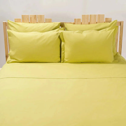 Lenjerie de pat 2 persoane simple green din bumbac 100% natural, durabilă și ușor de întreținut