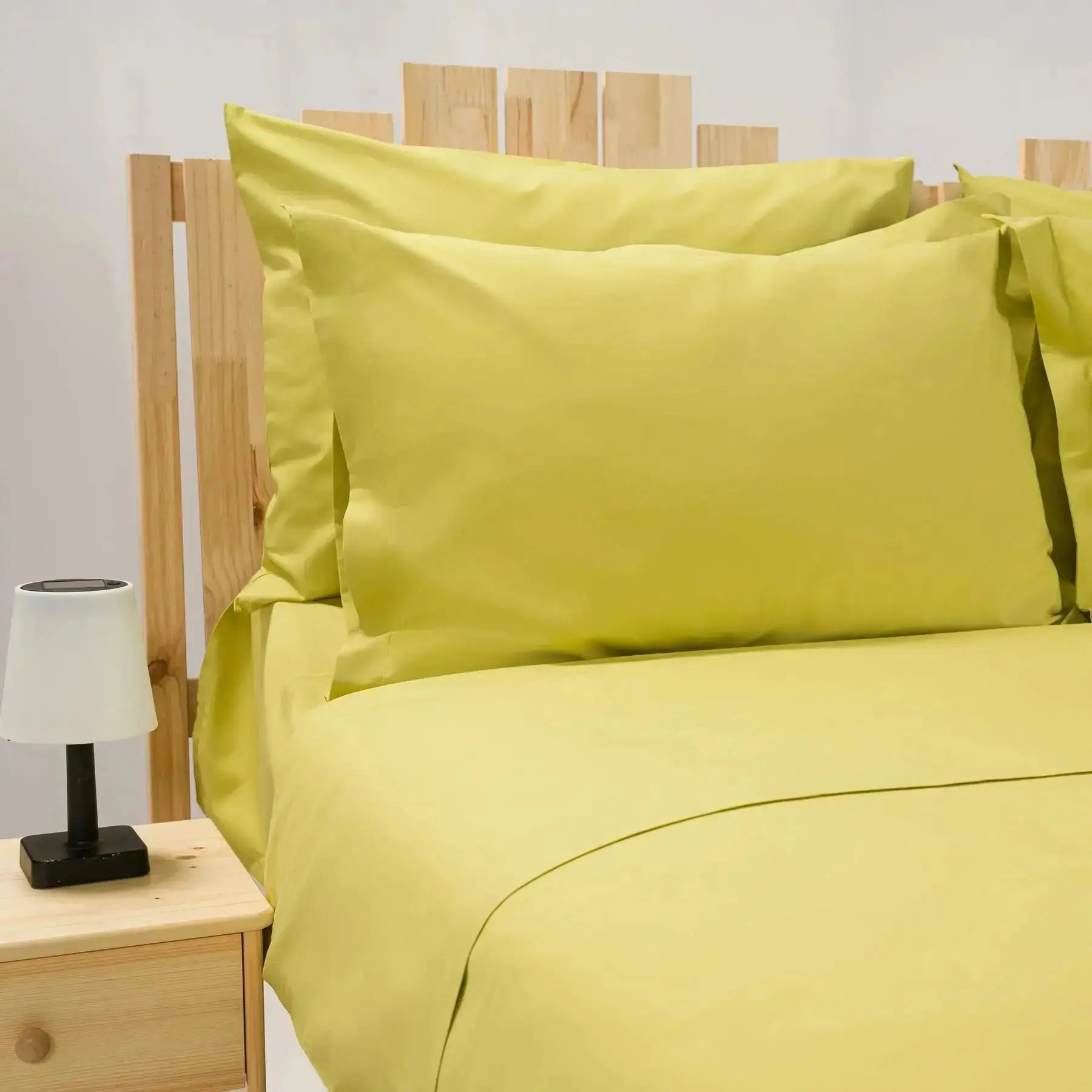 Set lenjerie Simple Green pentru două persoane, bumbac natural, confort respirabil pentru somn odihnitor