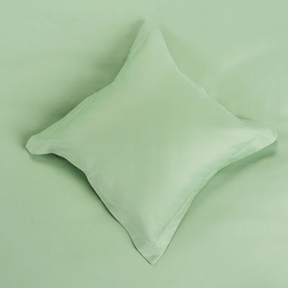 Lenjerie de pat 2 persoane Verde din bumbac satinat dens simplă, personalizabilă – SIMPLE MINT CASA CRYSTAL CasaCrystal